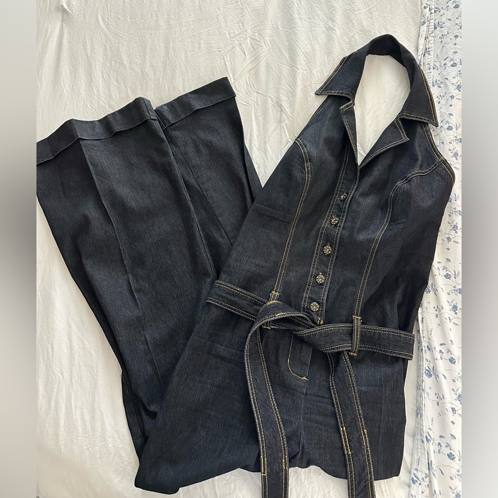 Vintage Denim halter jumpsuit